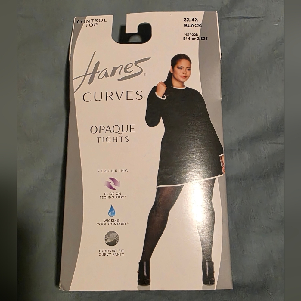 Hanes Black Opaque Tights